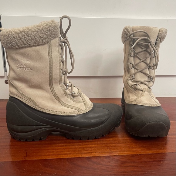 Sorel Cumberland Suede Boots 7 Insulated Waterproof Winter Outdoor Snow Ivory - Picture 1 of 10